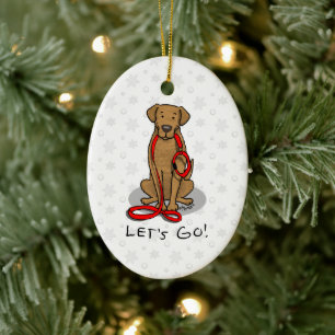 Let's Go! Walk Chesapeake Bay Retriever (dg tan) Ceramic Ornament