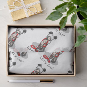 Let's Go! Walk Chinese Crested Dog (hl blk wh 1) Tissue Paper