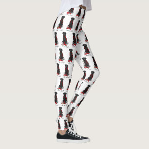 Let's Go! Walk Curly-Coated Retriever Dog (black) Leggings