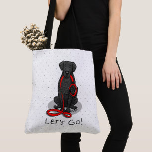 Let's Go! Walk Curly-Coated Retriever Dog (black) Tote Bag