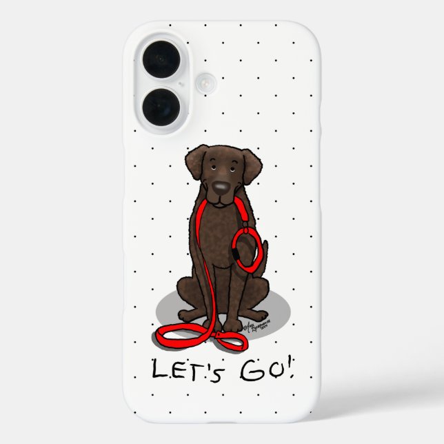 Let's Go! Walk Curly-Coated Retriever Dog (liver) Case-Mate iPhone Case (Back)