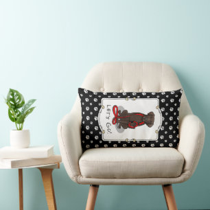Let's Go! Walk Curly-Coated Retriever Dog (liver) Lumbar Cushion
