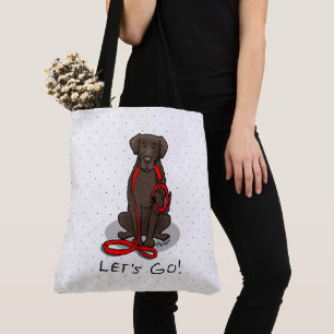 Let's Go! Walk Curly-Coated Retriever Dog (liver) Tote Bag