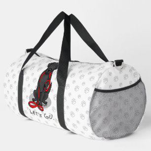 Let's Go! Walk Flat-Coated Retriever Dog (black) Duffle Bag