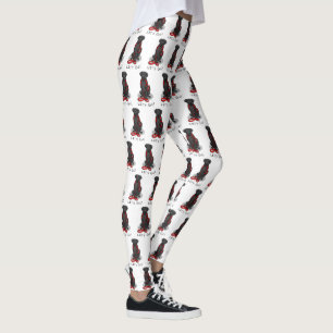Let's Go! Walk Flat-Coated Retriever Dog (black) Leggings