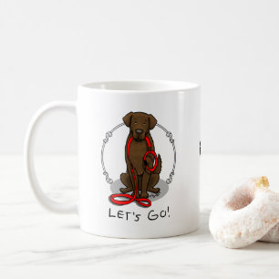 Let's Go! Walk Flat-Coated Retriever Dog (liver) Coffee Mug