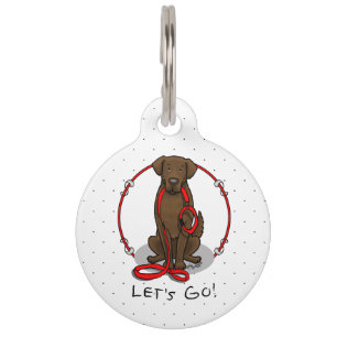 Let's Go! Walk Flat-Coated Retriever Dog (liver) Pet Tag