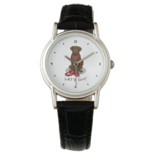 Let's Go! Walk Flat-Coated Retriever Dog (liver) Watch
