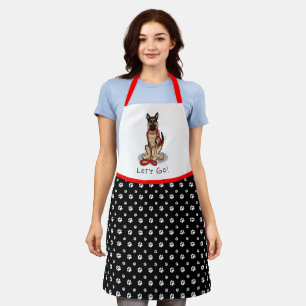 Let's Go! Walk German Shepherd Dog (black tan) Apron