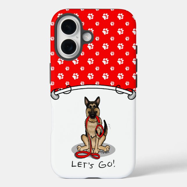 Let's Go! Walk German Shepherd Dog (black tan) Case-Mate iPhone Case (Back)