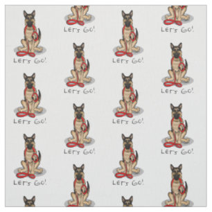 Let's Go! Walk German Shepherd Dog (black tan) Fabric