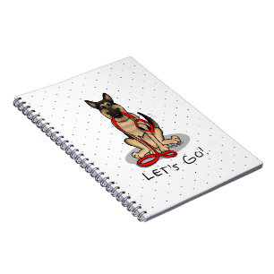 Let's Go! Walk German Shepherd Dog (black tan) Notebook