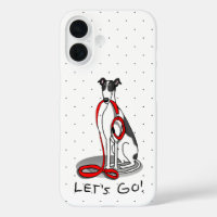 Let's Go! (walk) Greyhound Dog (black white) Funny