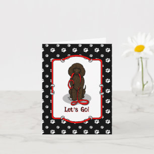Let's Go! Walk Irish Water Spaniel Dog (liver 1) Card