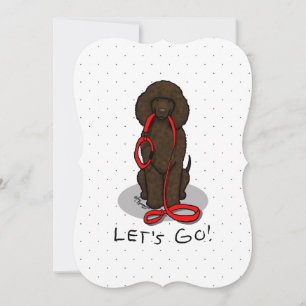 Let's Go! Walk Irish Water Spaniel Dog (liver 1) Holiday Card