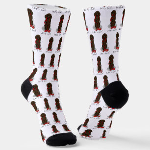 Let's Go! Walk Irish Water Spaniel Dog (liver 1) Socks