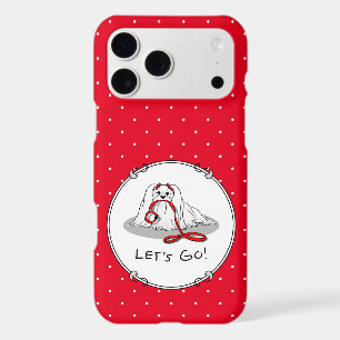 Let's Go! (walk) Maltese Dog with Red Leash Cute F