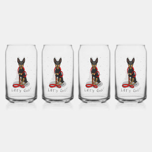 Let's Go! Walk Miniature Pinscher (black tan 1) Can Glass
