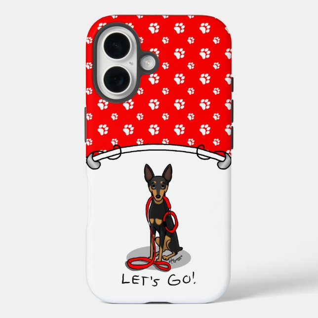 Let's Go! Walk Miniature Pinscher (black tan 1) Case-Mate iPhone Case (Back)