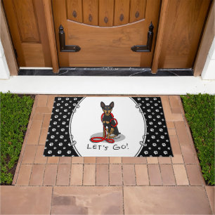 Let's Go! Walk Miniature Pinscher (black tan 1) Doormat