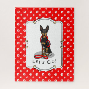 Let's Go! Walk Miniature Pinscher (black tan 1) Jigsaw Puzzle