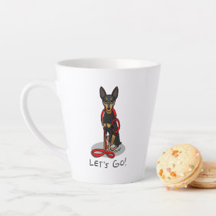 Let's Go! Walk Miniature Pinscher (black tan 1) Latte Mug