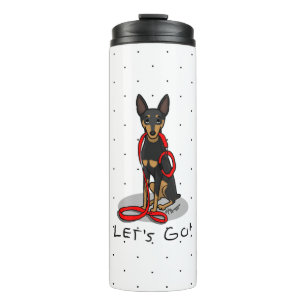 Let's Go! Walk Miniature Pinscher (black tan 1) Thermal Tumbler