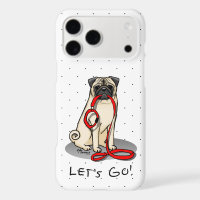 Let's Go! (walk) Pug Dog (light fawn) Leash Cute