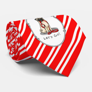 Let's Go! (walk) Pug Dog (light fawn) Leash Cute Tie