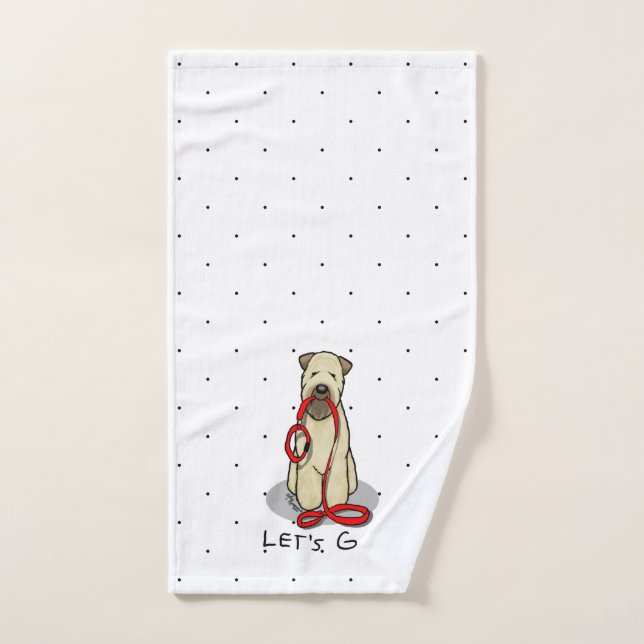 Let's Go! Walk Wheaten Terrier Dog (wheaten 1b2) Bath Towel Set (Hand Towel)