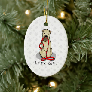 Let's Go! Walk Wheaten Terrier Dog (wheaten 1b2) Ceramic Ornament