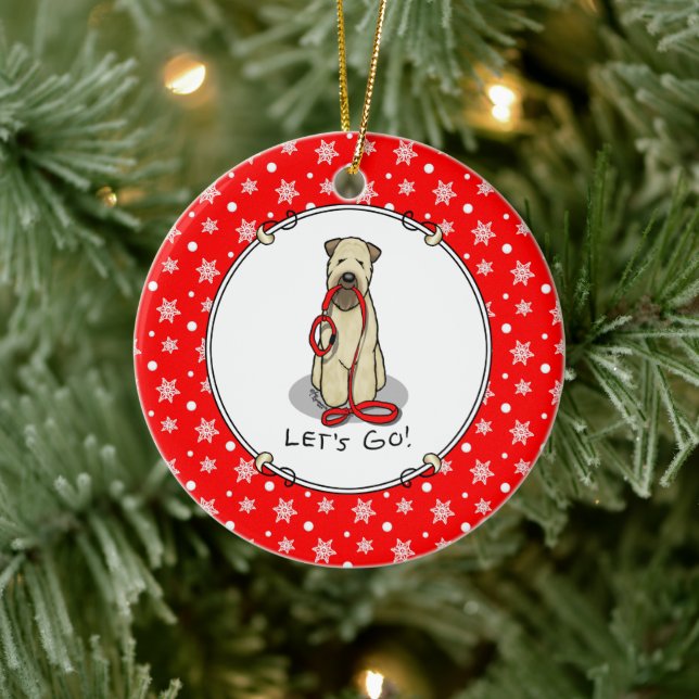 Let's Go! Walk Wheaten Terrier Dog (wheaten 1b2) Ceramic Ornament (Tree)
