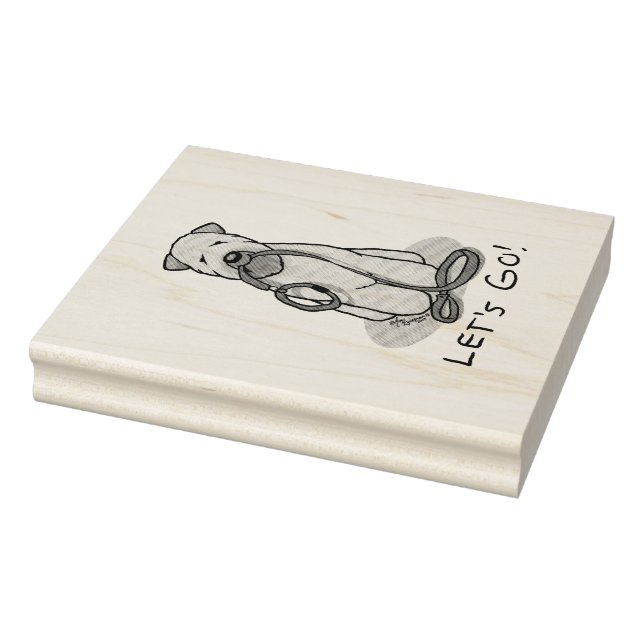 Let's Go! Walk Wheaten Terrier Dog (wheaten 1b2) Rubber Stamp (Stamp)