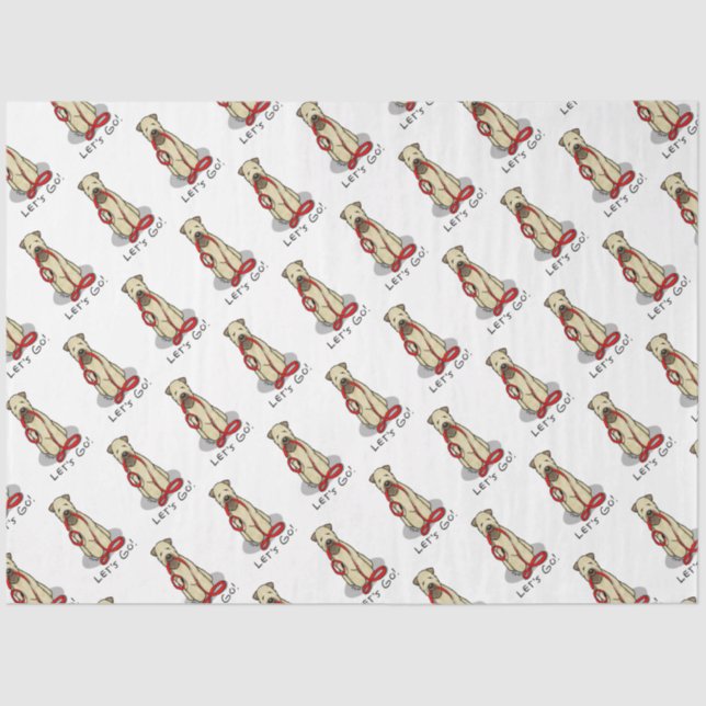 Let's Go! Walk Wheaten Terrier Dog (wheaten 1b2) Tissue Paper (Front)