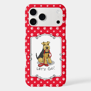 Let's Go! Welsh Terrier Dog with red leash Funny