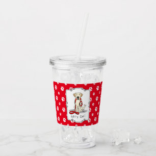 Let's Go! Yellow Lab Labrador Retriever Dog Cute Acrylic Tumbler