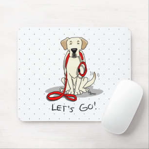 Let's Go! Yellow Lab Labrador Retriever Dog Cute Mouse Pad