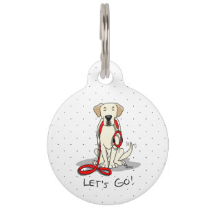 Let's Go! Yellow Lab Labrador Retriever Dog Cute Pet Tag