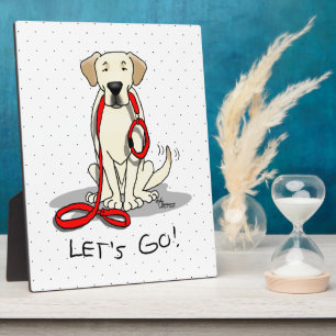 Let's Go! Yellow Lab Labrador Retriever Dog Cute Plaque