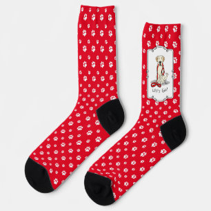 Let's Go! Yellow Lab Labrador Retriever Dog Cute Socks