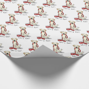 Let's Go! Yellow Lab Labrador Retriever Dog Cute Wrapping Paper
