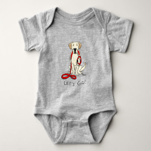 Let's Go! Yellow Labrador Retriever - Cute Dog Baby Bodysuit