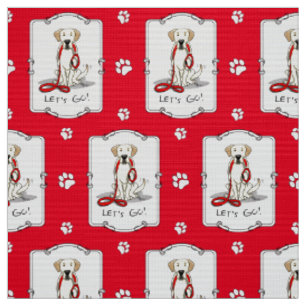 Let's Go! Yellow Labrador Retriever - Cute Dog Fabric