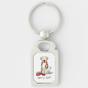 Let's Go! Yellow Labrador Retriever - Cute Dog Key Ring