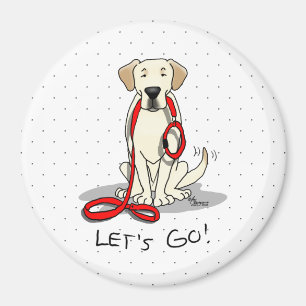 Let's Go! Yellow Labrador Retriever - Cute Dog Magnet