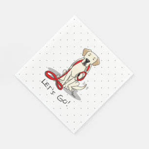 Let's Go! Yellow Labrador Retriever - Cute Dog Napkin
