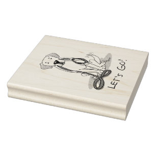Let's Go! Yellow Labrador Retriever - Cute Dog Rubber Stamp