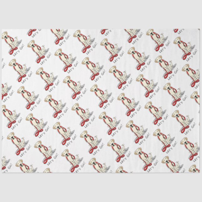 Let's Go! Yellow Labrador Retriever - Cute Dog Tissue Paper (Front)