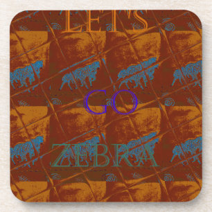 Let's Go Zebra Safari Art Print/Graphic Coaster