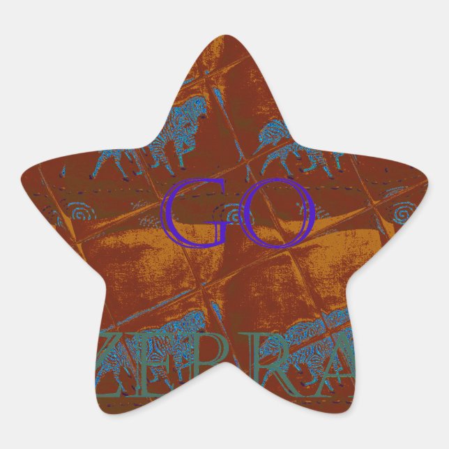Let's Go Zebra Safari Art Print/Graphic Star Sticker (Front)